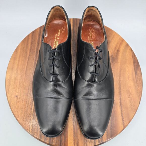 Wolf & Shepherd Oxfords Men\'s 13 Black Leather Cap Toe Lace Up Dress Shoes main image 8